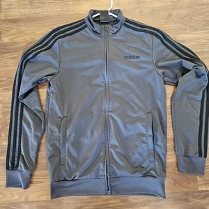 Adidas jacket sport for men gray and black size Small, zip pockets